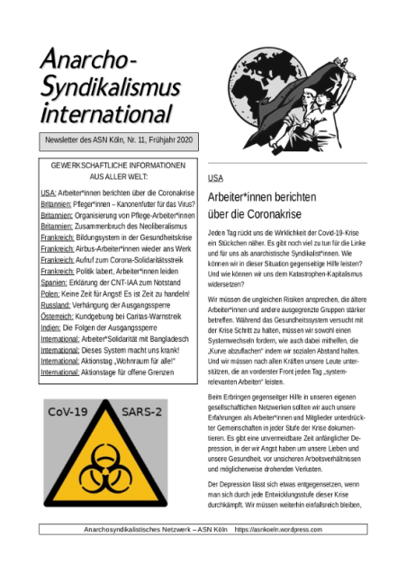 Anarchosyndikalismus international - nr11 - Fruejahr 2020