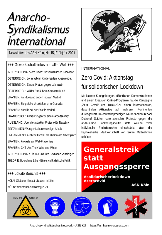 Anarcho-Syndikalismus international, Nr. 15, Frühjahr 2021 (Titel)