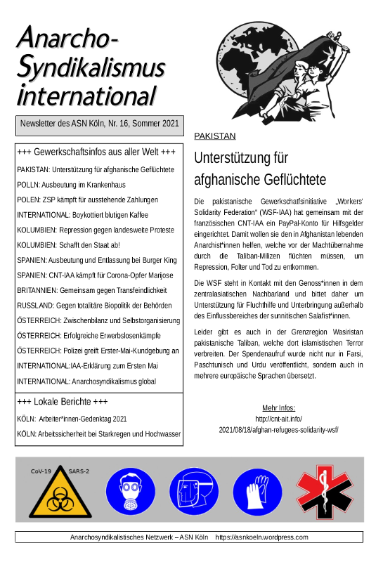 Anarchosyndikalismus international - nr16 - Sommer 2021